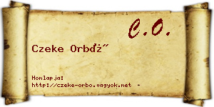 Czeke Orbó névjegykártya